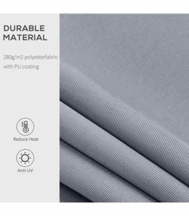 Manual Retractable Sun Shade Patio Awning Deck Canopy Shelter, 2.5mx2m- Grey