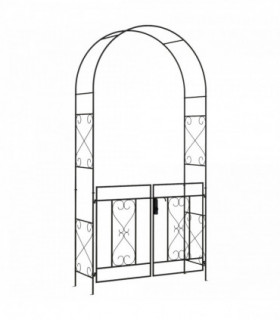 Outsunny Metal Garden Arch with Double Gate, Garden Arbor Climbing Plants