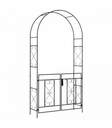 Outsunny Metal Garden Arch with Double Gate, Garden Arbor Climbing Plants