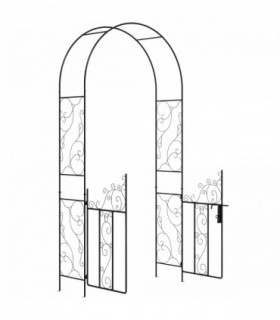 Outsunny Metal Garden Arch with Double Gate, Garden Arbor Climbing Plants
