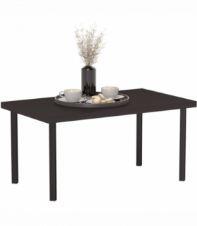 Outsunny Metal Garden Coffee Table with Woodgrain Tabletop, Brown