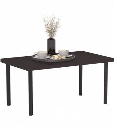 Outsunny Metal Garden Coffee Table with Woodgrain Tabletop, Brown
