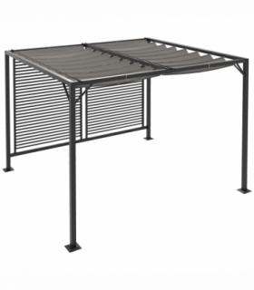 Outsunny Metal Pergola Patio Sun Shelter Grape Tent Retractable Canopy UV Cut