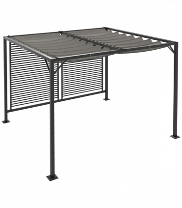 Outsunny Metal Pergola Patio Sun Shelter Grape Tent Retractable Canopy UV Cut