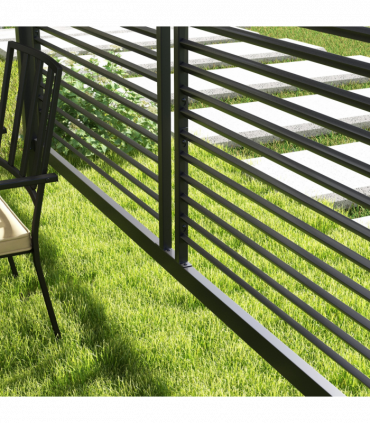 Outsunny Metal Pergola Patio Sun Shelter Grape Tent Retractable Canopy UV Cut