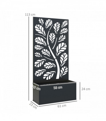 Outsunny Metal Raised Garden Bed with Trellis, Outdoor Elevated Planter Box