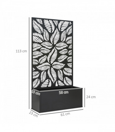 Outsunny Metal Raised Garden Bed with Trellis, Outdoor Elevated Planter Box