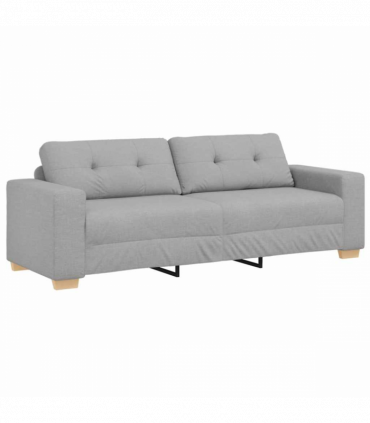 vidaXL 3-Seater Sofa with Cushion Cloud grey Fabric