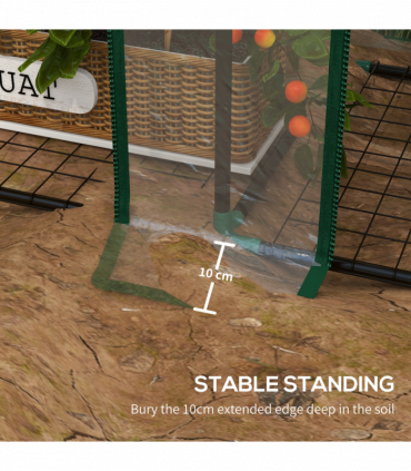 Outsunny Mini Green House with 3 Tier Shelves, 151H x 143W x 46Dcm, Clear