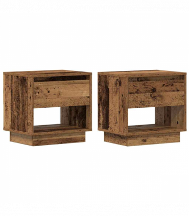 vidaXL Nightstand 2 pcs Old wood 45 x 34 x 44 cm Engineered wood