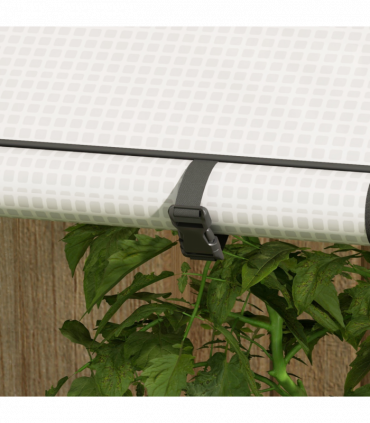 Outsunny Mini Greenhouse with Shelves and Roll Up Door, 100x80x150cm, White