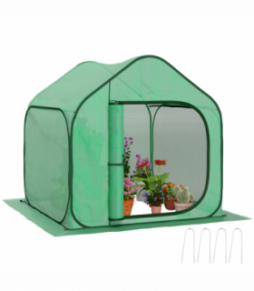 Outsunny Mini Pop Up Greenhouse w/ Reinforced PE Cover, Zipper Door, Green