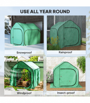 Outsunny Mini Pop Up Greenhouse w/ Reinforced PE Cover, Zipper Door, Green