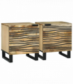 vidaXL Bedside Cabinet 2 pcs Brown 40 x 33 x 46 cm Solid mango wood