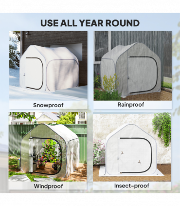 Outsunny Mini Pop Up Greenhouse w/ Reinforced PE Cover, Zipper Door, White