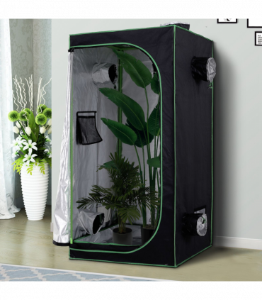 Outsunny Mylar Hydroponic Grow Tent w/ Floor Tray for Indoor Plant 80x80x160cm