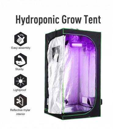 Outsunny Mylar Hydroponic Grow Tent w/ Floor Tray for Indoor Plant 80x80x160cm