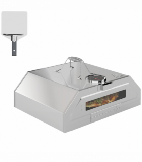 Outsunny Outdoor BBQ Pizza Oven with Thermometer for Gas/Charcoal BBQ Grills