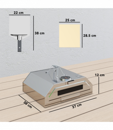Outsunny Outdoor BBQ Pizza Oven with Thermometer for Gas/Charcoal BBQ Grills