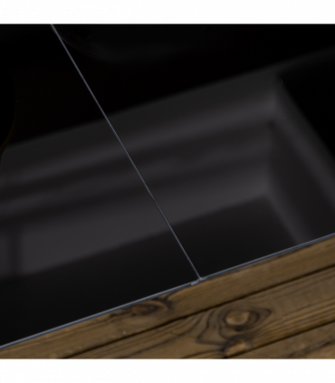 Outsunny Outdoor Dining Table for 6 Patio Table with Glass Tabletop Black