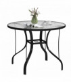 Outsunny Outdoor Dining Table with Parasol Hole, Round, 96.5 x 96.5 x 71 cm