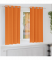 vidaXL Curtains with Curtains 2 pcs Bright orange Polyester