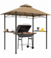 Outsunny Outdoor Double-tier BBQ Gazebo Shelter Grill Canopy Barbecue Tent