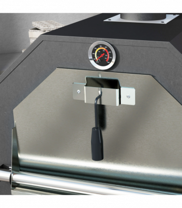 Outsunny Outdoor Pizza Oven Charcoal Grill with Rain Cover, Shelf and Wheels