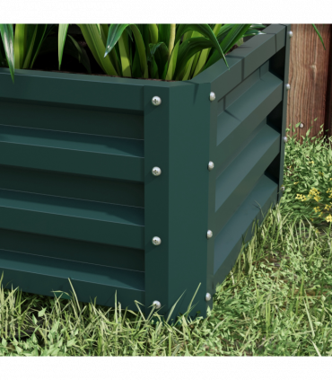Outsunny Outdoor Planter Box, Steel Raised Garden Bed, Set of 2, Green