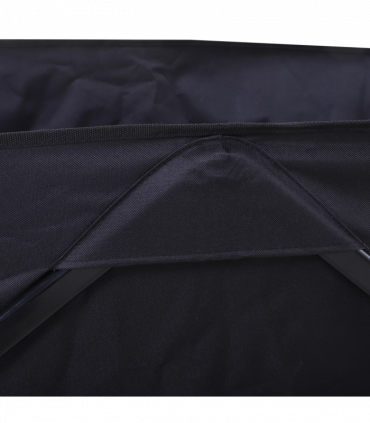 Outsunny Outdoor Pull Along Garden Trolley on Wheels Folding Beach Cart Black