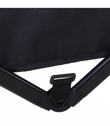 Outsunny Outdoor Pull Along Garden Trolley on Wheels Folding Beach Cart Black