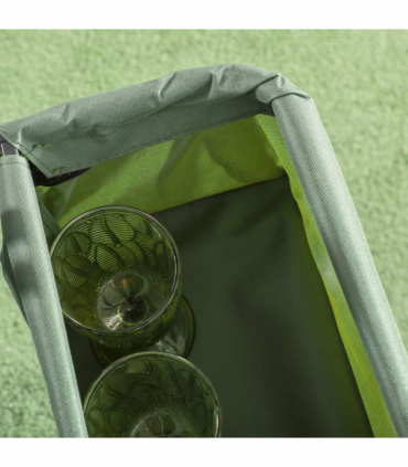 Outsunny Outdoor Push Pull Wagon Stroller Cart with Canopy Top Green