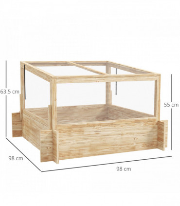 Outsunny Outdoor Raised Garden Bed with Cold Frame Greenhouse and Openable Top