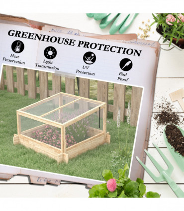Outsunny Outdoor Raised Garden Bed with Cold Frame Greenhouse and Openable Top