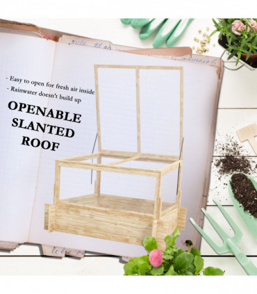 Outsunny Outdoor Raised Garden Bed with Cold Frame Greenhouse and Openable Top