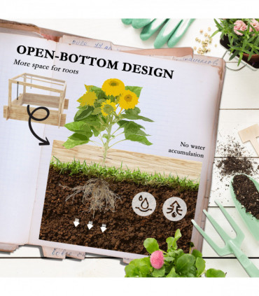 Outsunny Outdoor Raised Garden Bed with Cold Frame Greenhouse and Openable Top