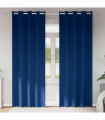 vidaXL Curtains with Curtains 2 pcs Dark blue Polyester