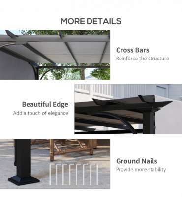 Outsunny Outdoor Retractable Pergola Garden Sun Shade Patio Canopy Shelter