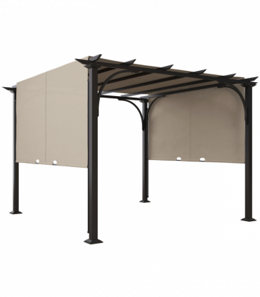 Outsunny Outdoor Retractable Pergola Garden Sun Shade Patio Canopy Shelter