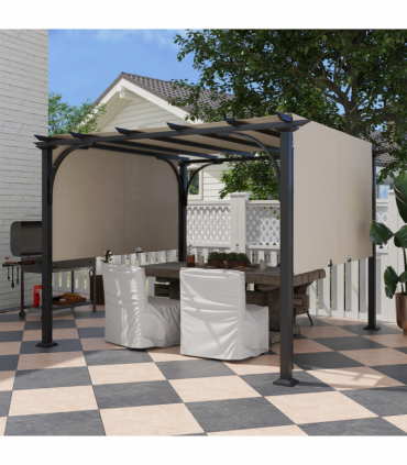 Outsunny Outdoor Retractable Pergola Garden Sun Shade Patio Canopy Shelter