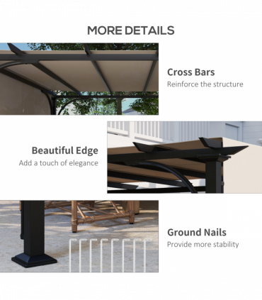 Outsunny Outdoor Retractable Pergola Garden Sun Shade Patio Canopy Shelter