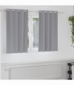 vidaXL Curtains with Curtains 2 pcs Light grey Polyester