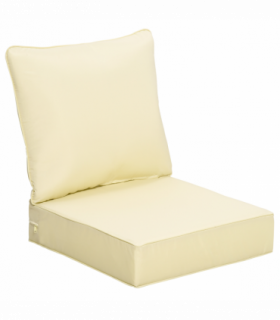 Outsunny Outdoor Seat and Back Cushion Set, Deep Seating Chair Cushion, Beige
