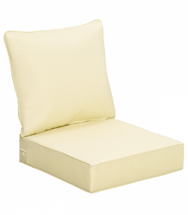 Outsunny Outdoor Seat and Back Cushion Set, Deep Seating Chair Cushion, Beige