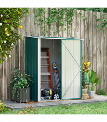 Outsunny Outdoor Storage Shed Steel Garden Shed w/ Lockable Door for Garden