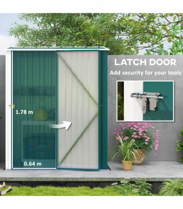 Outsunny Outdoor Storage Shed Steel Garden Shed w/ Lockable Door for Garden