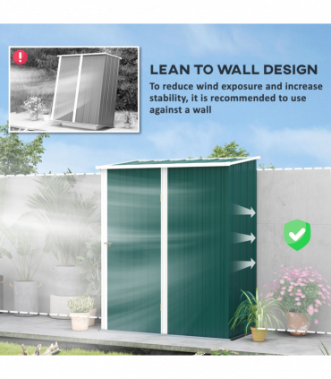 Outsunny Outdoor Storage Shed Steel Garden Shed w/ Lockable Door for Garden