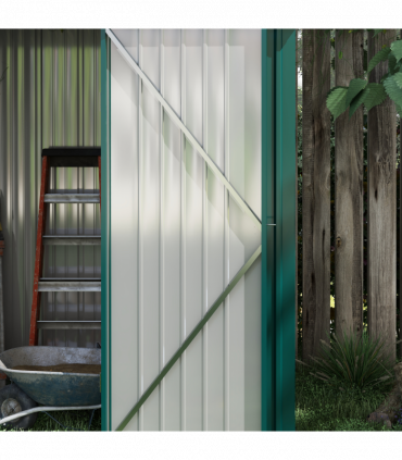 Outsunny Outdoor Storage Shed Steel Garden Shed w/ Lockable Door for Garden