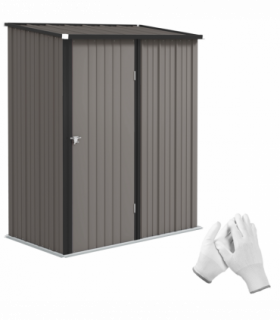 Outsunny Outdoor Storage Shed w/ Lockable Door for Garden, Light Grey