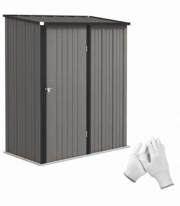 Outsunny Outdoor Storage Shed w/ Lockable Door for Garden, Light Grey